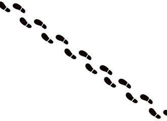 歩みを刻む足跡　イラスト	