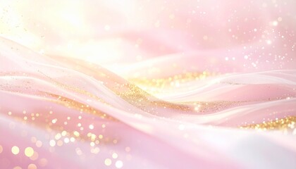 淡いパステルピンクから白へと優しく溶けるグラデーションに、柔らかな金のスパークルが漂う新年ムードの背景素材です。
穏やかな光が金粒子をふんわり照らし、温かく優しい新春の空気感を演出します。
柔和な色調がテキストや料理・商品ビジュアルを明るく引き立てます。