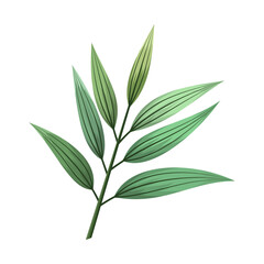 Fototapeta premium Fresh green leaves branch illustration isolated on white background 