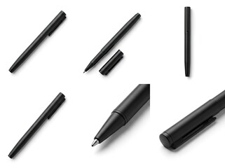 Black minimalist pen on white background