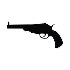 Silhouette of a historic pistol evoking a sense of nostalgia clean