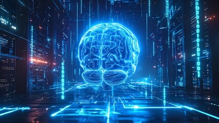 AI Brain Server Room. - Powered by Adobe