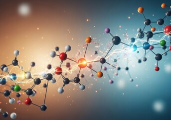 Stunning molecular structure with glowing energy, perfect for science projects