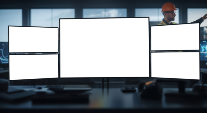 monitoring multi screen mock up big set up