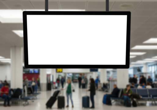  Banner Media notice light box with people Public space in  Building Airport