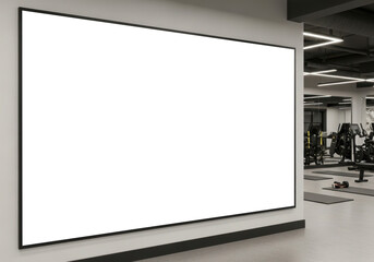 Modern fitness studio dashboard showing workout data and class times display mock up