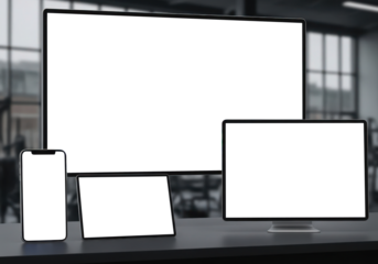 Sports coaching strategy on devices screen mockup for team management and game plan