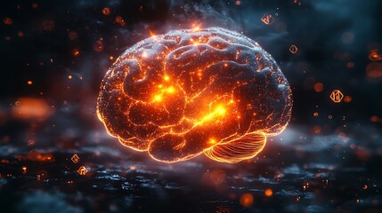 Ignite your mind with this vibrant brain illustration, perfect for science, technology, or medical themes, offering a modern and innovative feel