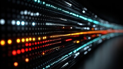 Fototapeta premium Abstract Light Trails with Colorful Dots and Linear Patterns