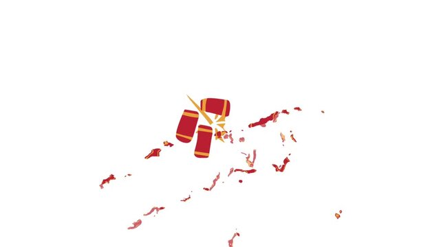 2D Animated Firecrackers for Lunar Festival Celebration