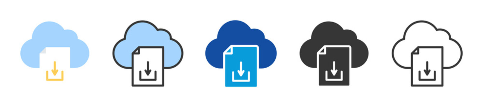 file download icon set multi style various collection