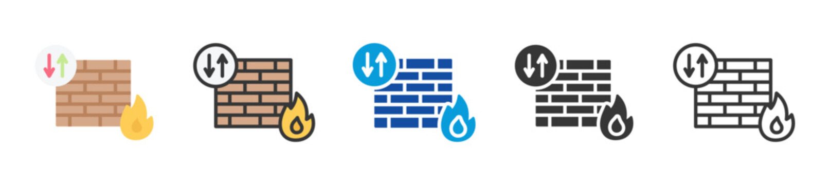 firewall icon set multi style various collection