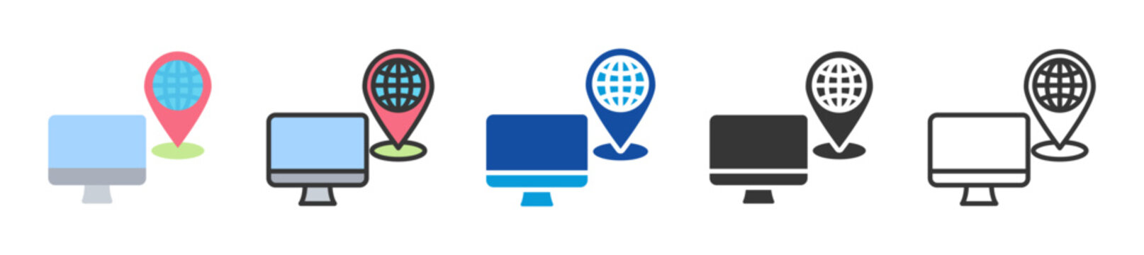 ip address icon set multi style various collection