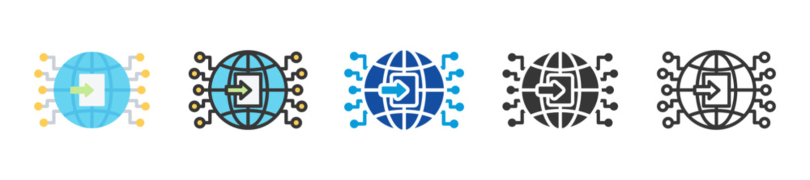 gateway icon set multi style various collection