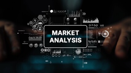 Detailed Market Analysis Concept with Innovative Graphs and Data Representation for Business Strategy and Growth Insights. Asymptotic smart data analytic.