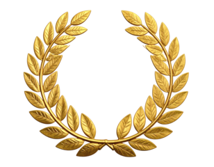 Elegant golden wreath laurel symbol of triumph or achievement perfect for awards and recognition designs
