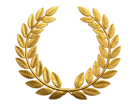 Elegant golden wreath laurel symbol of triumph or achievement perfect for awards and recognition designs