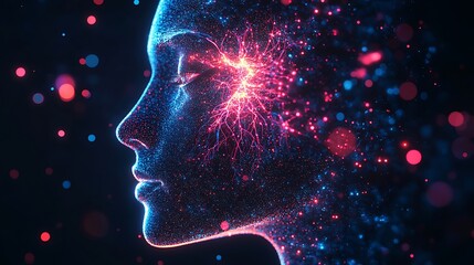 Experience the future of AI with this stunning digital portrait, showcasing vibrant neural networks and advanced technology, perfect for innovative concepts