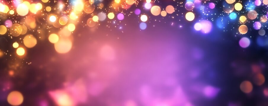 Sparkling colorful bokeh lights creating an abstract, celebratory background for various festive occasions and holidays