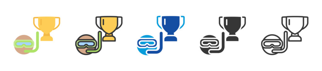 dive master icon set multi style various collection