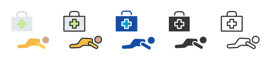 rescue dive icon set multi style various collection