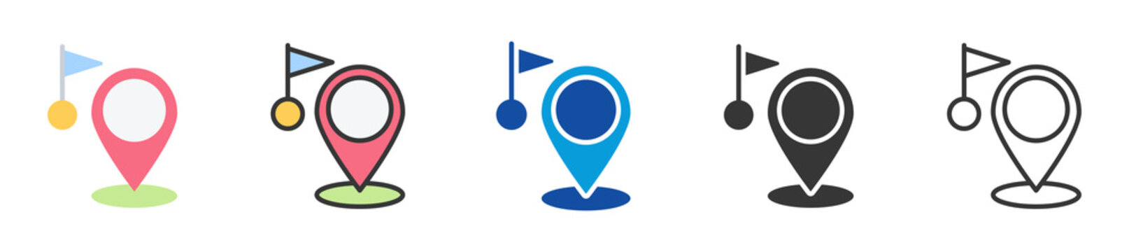 dive site icon set multi style various collection