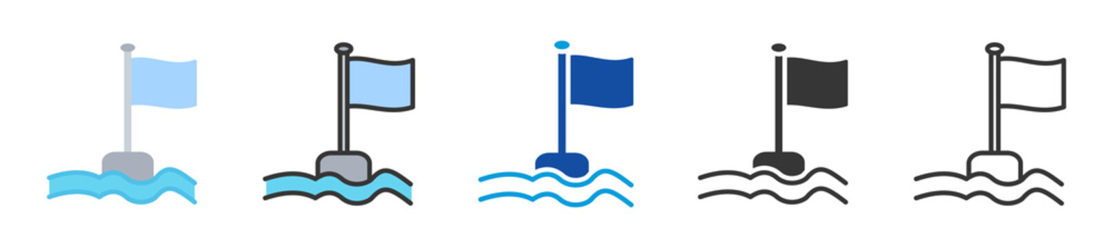 dive flag icon set multi style various collection