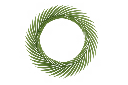 Green pine foliage wreath creating a festive christmas decoration circle, a winter holiday design element on transparent background