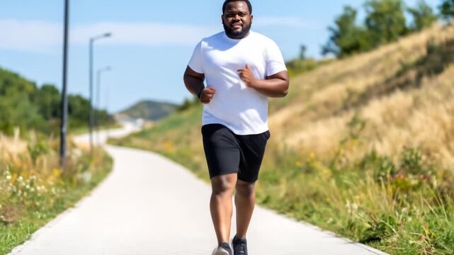 Man Running Outdoors.
