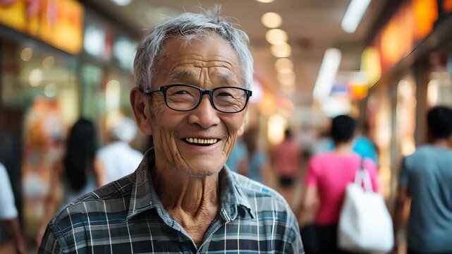 Smiling White-Haired Elderly Man [4K]