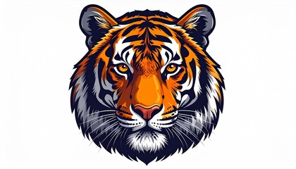 Experience the mesmerizing world of tiger animal design sticker logo minimalist