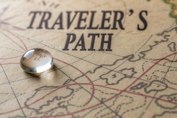 Clear droplet crossing map lines with TRAVELERS PATH text