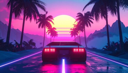 Step into the futuristic world of synthwave design! Experience a unique blend