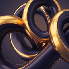 Elegant interplay of golden rings creating a visually engaging composition