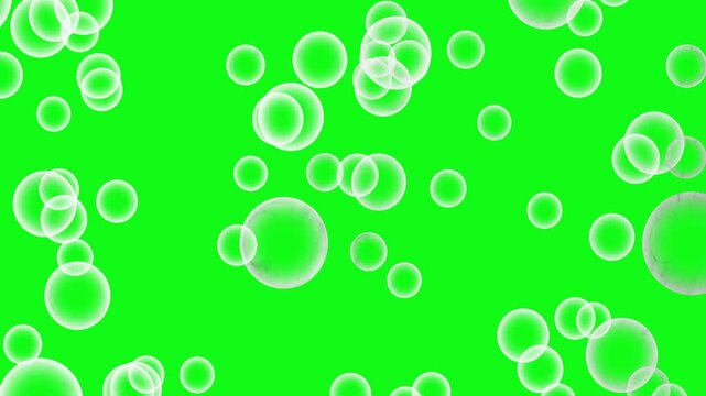 White bubbles against vibrant green screen, suitable for presentations, social media posts, digital marketing campaigns, and creative design projects.