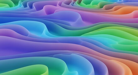 Fluid Gradient Topography: An Abstract Landscape of Interwoven Colored Waves creating a visually engaging and soothing