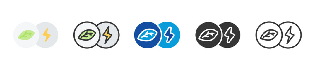 Obraz premium energy transition icon set multi style various collection