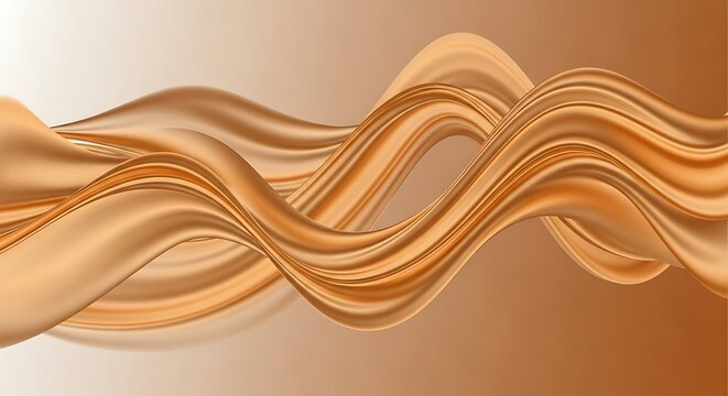 Abstract luxurious golden waves flowing gracefully, smooth and elegant look
