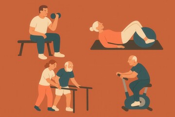 Engaging in diverse fitness activities promoting wellness and strength among individuals of varying ages cultivating vitality and resilience through exercise routines