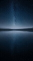 Serene nightscape reflection with vibrant starlight over tranquil waters