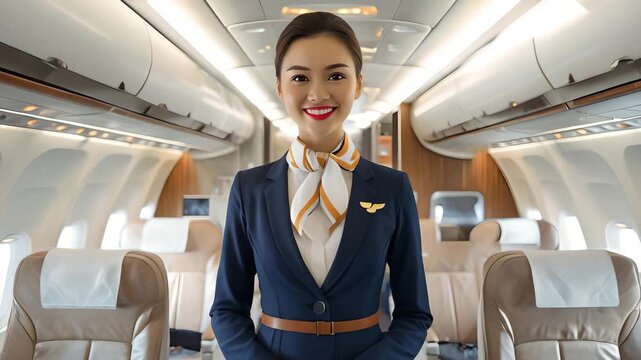 Airline flight attendant professional image [4K]