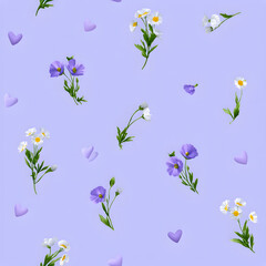 Flat seamless pattern background, generation AI 