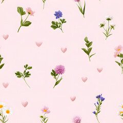 Flat seamless pattern background, generation AI 