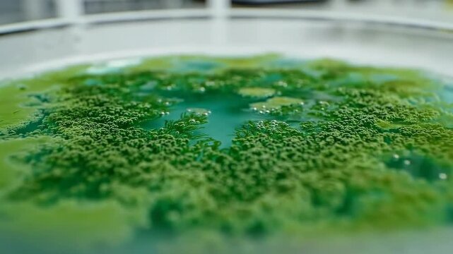 Algae Bloom in Petri Dish - Microscopic Life