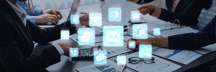Email icons show digital communication, email service, and inbox management. Email supports online messaging, email notification, and secure exchange. Entice
