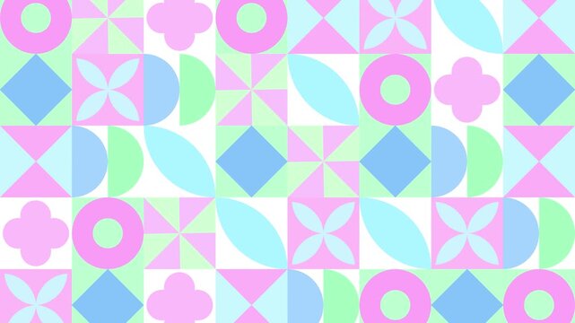 四角の中の柄が変わる背景(幾何学)