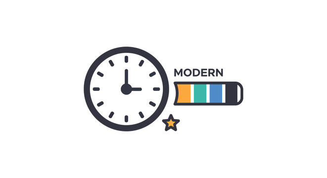 modern time management clock and vibrant bar chart showing contemporary planning essential for project management and efficient time allocation skills