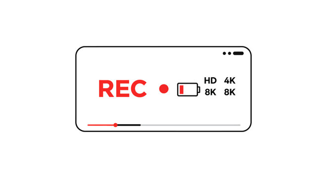 video recording screen with low battery ideal for tutorials and reviews with hd and 4k options showcasing digital media creation and technical analysis