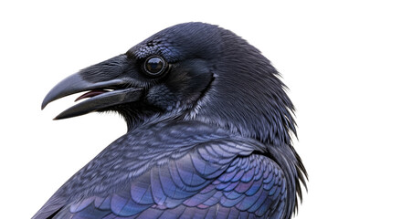 Closeup of a Black Crow with Detailed Feathers 1.