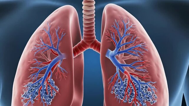 Human Lungs Anatomy: Detailed Illustration for Medical Education